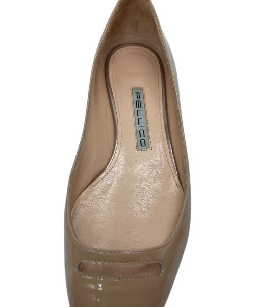 PELLICO（ペリーコ）PELLICO (ペリーコ) エナメルフラットシューズ ベージュ サイズ:36の古着・服飾アイテム