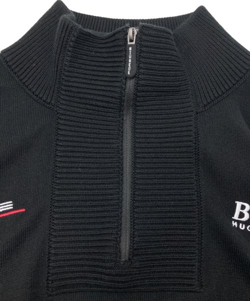 HUGO BOSS（ヒューゴ ボス）HUGO BOSS (ヒューゴ ボス) Porsche Design (ポルシェ デザイン) ハーフジップニット ブラック サイズ:EU M/US Sの古着・服飾アイテム