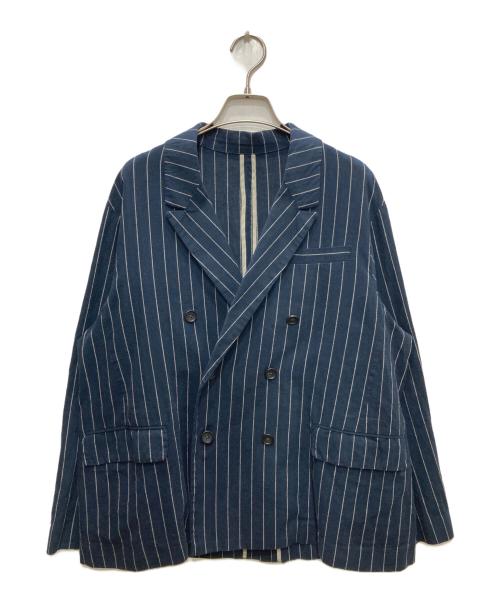 BEAMS BOY（ビームスボーイ）BEAMS BOY (ビームスボーイ) ピンストライプ ダブル ジャケット ネイビー サイズ:1の古着・服飾アイテム