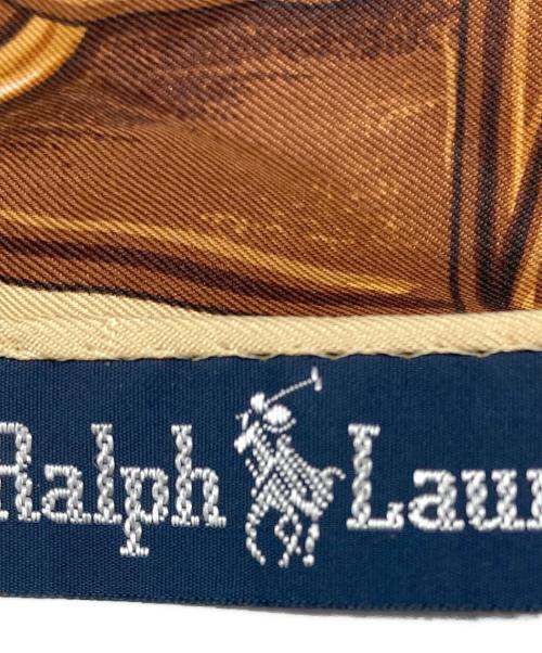 RALPH LAUREN（ラルフローレン）RALPH LAUREN (ラルフローレン) シルクスカーフ ベージュ×ブラウンの古着・服飾アイテム