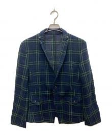 PPFM（ピーピーエフエム）の古着「チェックジャケット」｜ネイビー×グリーン