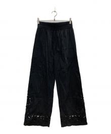 anuke（アンヌーク）の古着「Cutwork Lace Pants/カットワークレースパンツ」｜ブラック