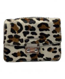 CDG JUNYA WATANABE（コムデギャルソン ジュンヤワタナベ）の古着「レオパード ハラコ チェーン ミニショルダーバッグ」｜ベージュ