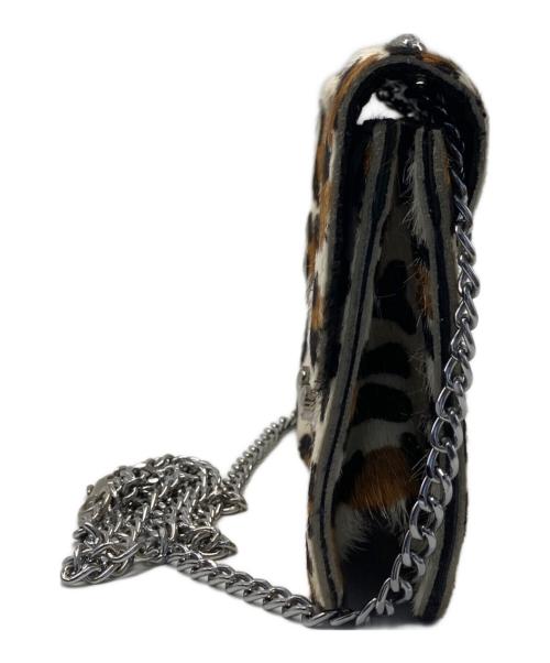 CDG JUNYA WATANABE（コムデギャルソン ジュンヤワタナベ）CDG JUNYA WATANABE (コムデギャルソン ジュンヤワタナベ) レオパード ハラコ チェーン ミニショルダーバッグ ベージュの古着・服飾アイテム