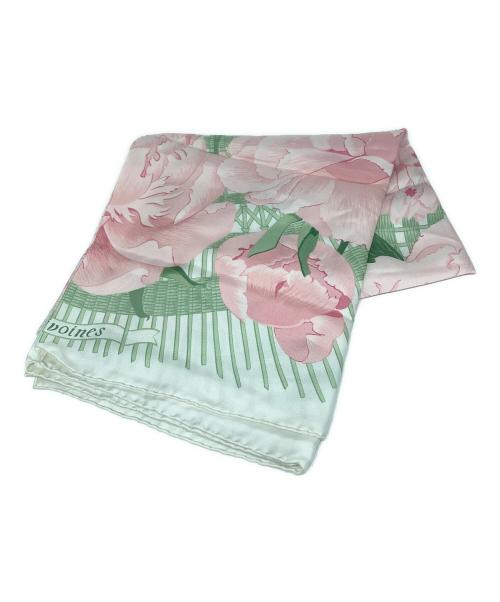 HERMES（エルメス）HERMES (エルメス) カレ90 ホワイト×ピンクの古着・服飾アイテム