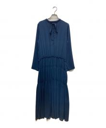 GALLARDA GALANTE（ガリャルダガランテ）の古着「シャーリングティアード長袖ワンピース」｜ネイビー