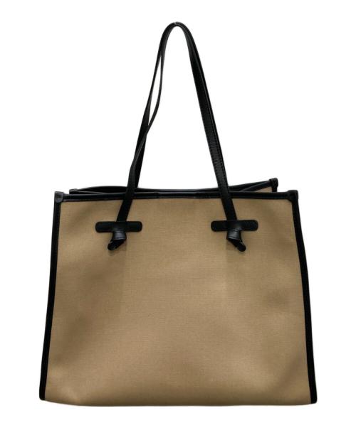 GIANNI CHIARINI（ジャンニ キアリーニ）GIANNI CHIARINI (ジャンニ キアリーニ) ポーチ付キャンバスレザートートバッグ ベージュの古着・服飾アイテム