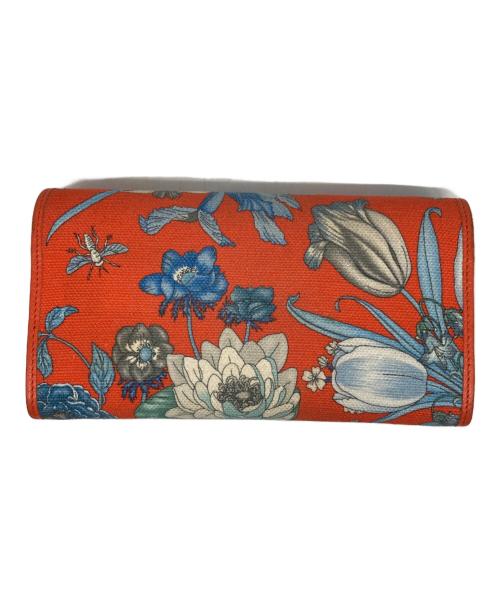 GUCCI（グッチ）GUCCI (グッチ) フローラキャンパスチェーンウォレット オレンジの古着・服飾アイテム