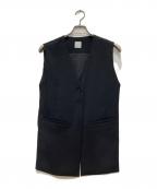 Spick and Spanスピックアンドスパン）の古着「PEカルゼVカラージレ」｜ブラック