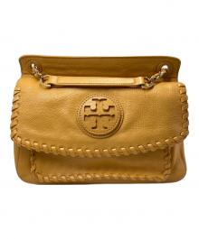 TORY BURCH（トリーバーチ）の古着「レザーチェーンショルダーバッグ」｜イエロー