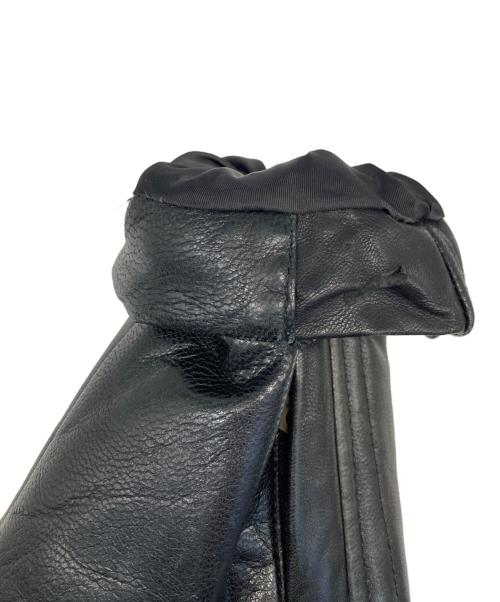 AVIREX（アヴィレックス）AVIREX (アヴィレックス) レザーダウンジャケット ブラック サイズ:Ｌの古着・服飾アイテム