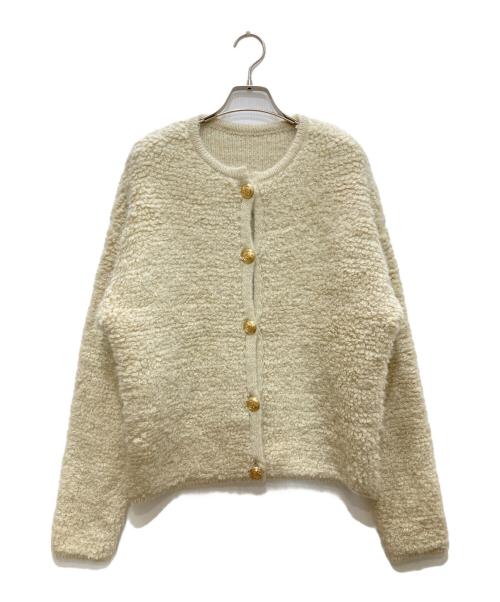 ELFRANK（エルフランク）ELFRANK (エルフランク) ループ編みニットブルゾン/カーディガン ホワイト サイズ:FREEの古着・服飾アイテム