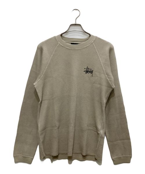 stussy（ステューシー）stussy (ステューシー) Raglan Thermal Basic Stock Bone カットソー\ラグラン サーマル ベーシック ストック ボーン カットソー ベージュ サイズ:Ｓの古着・服飾アイテム