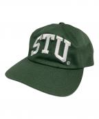 stussyステューシー）の古着「Arch Strapback Cap/アーチストラップバックキャップ」｜グリーン