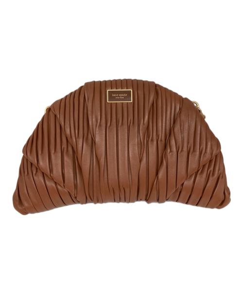 Kate Spade（ケイトスペード）Kate Spade (ケイトスペード) パティスリー プリーテッド 3D クロワッサン クラッチ ブラウンの古着・服飾アイテム