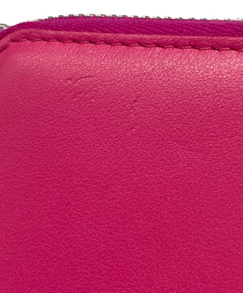 maison kitsune（メゾンキツネ）MAISON KITSUNE (メゾンキツネ) ラウンドジップスクエアウォレット ピンクの古着・服飾アイテム