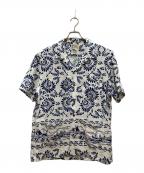 RRLダブルアールエル）の古着「Print Linen Camp Shirt/プリントリネンキャンプシャツ」｜ホワイト