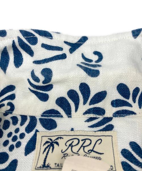 RRL（ダブルアールエル）RRL (ダブルアールエル) Print Linen Camp Shirt/プリントリネンキャンプシャツ ホワイト サイズ:Lの古着・服飾アイテム