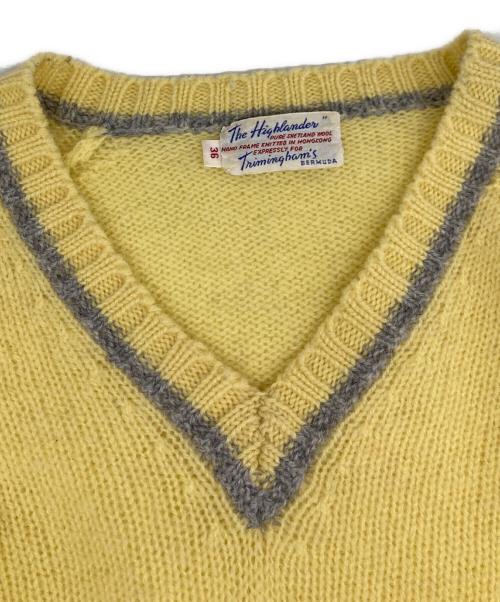 HIGHLANDER（ハイランダー）highlander (ハイランダー) ヴィンテージVネックニット イエロー サイズ:36の古着・服飾アイテム