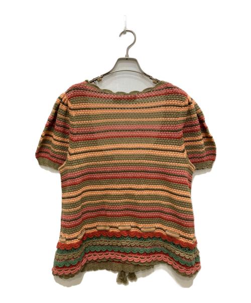 POLO RALPH LAUREN（ポロ・ラルフローレン）POLO RALPH LAUREN (ポロ・ラルフローレン) クロシェニット カーキ×ブラウン サイズ:XLの古着・服飾アイテム