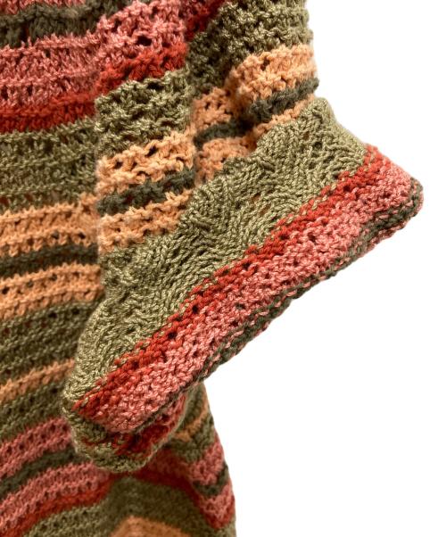 POLO RALPH LAUREN（ポロ・ラルフローレン）POLO RALPH LAUREN (ポロ・ラルフローレン) クロシェニット カーキ×ブラウン サイズ:XLの古着・服飾アイテム