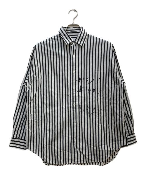 FRAMeWORK（フレームワーク）FRAMeWORK (フレームワーク) LEVI PATA レギュラーカラーシャツ グレー×ホワイト サイズ:FREEの古着・服飾アイテム