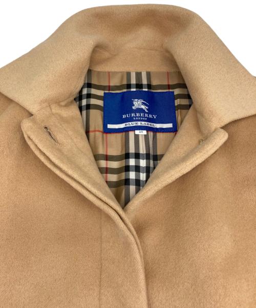 BURBERRY BLUE LABEL（バーバリーロンドンブルーレーベル）BURBERRY BLUE LABEL (バーバリーロンドンブルーレーベル) アンゴラノバチェックコート ベージュ サイズ:40の古着・服飾アイテム