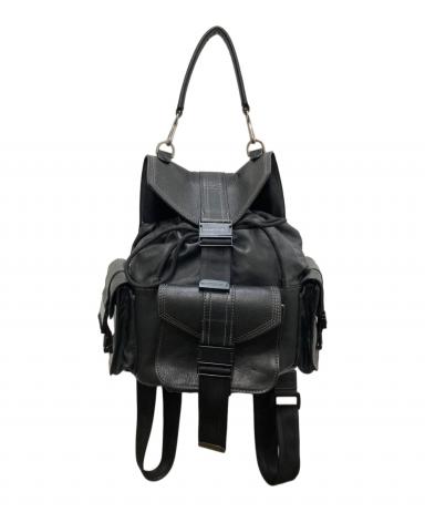 DIESEl レザーリュック　lgb archive Diesel Archive Black Leather Backpack Spare Parts | Depop