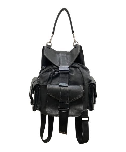 DIESEL（ディーゼル）DIESEL (ディーゼル) レザーリュック ブラックの古着・服飾アイテム