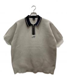 HUF（ハフ）の古着「ニットポロシャツ」｜ベージュ×ネイビー