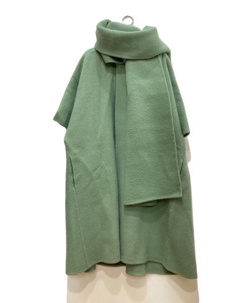 DRAWER（ドゥロワー）Drawer (ドゥロワー) ハーフスリーブガウンコート グリーン サイズ:36の古着・服飾アイテム