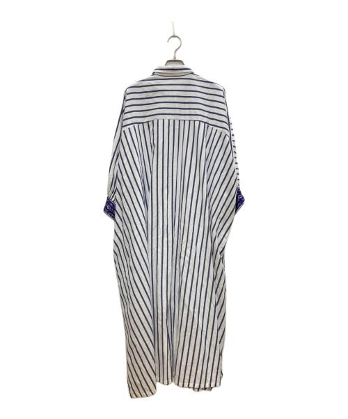 ne quittez pas（ヌキテパ）ne quittez pas (ヌキテパ) ストライプシャツワンピース ネイビー×ホワイト サイズ:不明の古着・服飾アイテム