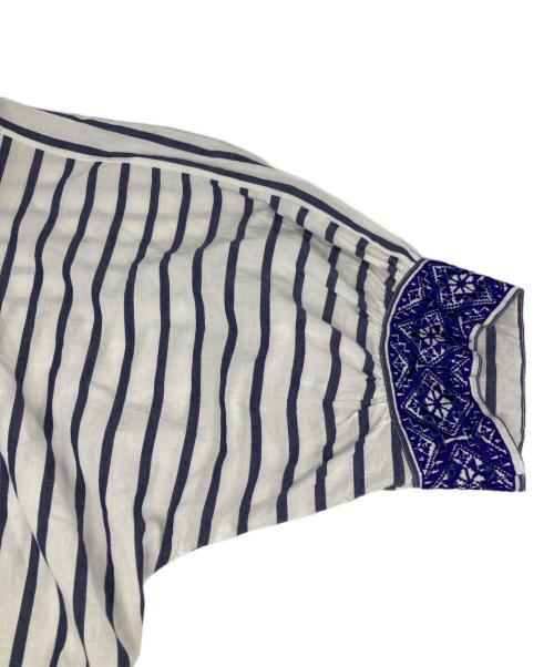 ne quittez pas（ヌキテパ）ne quittez pas (ヌキテパ) ストライプシャツワンピース ネイビー×ホワイト サイズ:不明の古着・服飾アイテム