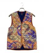 BRU NA BOINNEブルーナボイン）の古着「総柄ベスト」｜オレンジ