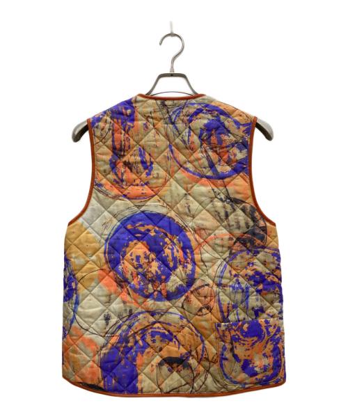 BRU NA BOINNE（ブルーナボイン）BRU NA BOINNE (ブルーナボイン) 総柄ベスト オレンジ サイズ:不明の古着・服飾アイテム