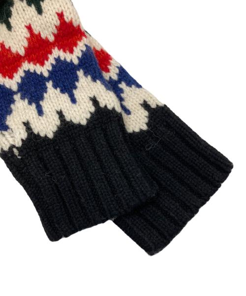 POLO RALPH LAUREN（ポロ・ラルフローレン）POLO RALPH LAUREN (ポロ・ラルフローレン) 総柄ニットジャケット ホワイト×ブラック サイズ:Ｓ 未使用品の古着・服飾アイテム