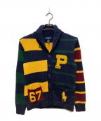 POLO RALPH LAURENポロ・ラルフローレン）の古着「総柄カーディガン」｜ネイビー×イエロー