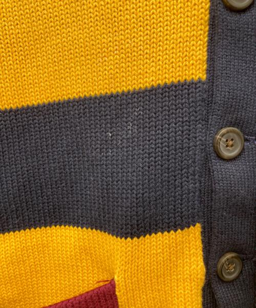 POLO RALPH LAUREN（ポロ・ラルフローレン）POLO RALPH LAUREN (ポロ・ラルフローレン) 総柄カーディガン ネイビー×イエロー サイズ:L/Gの古着・服飾アイテム