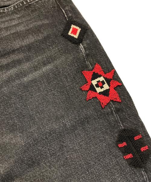 POLO RALPH LAUREN（ポロ・ラルフローレン）POLO RALPH LAUREN (ポロ・ラルフローレン) 装飾デニムパンツ ブラック サイズ:25Rの古着・服飾アイテム