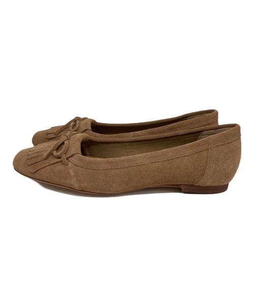 Le Talon（ル タロン）Le Talon (ル タロン) レザーキルトタッセルフラット ブラウン サイズ:24 1/2の古着・服飾アイテム