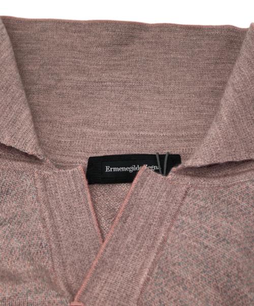 ERMENEGILDO ZEGNA（エルメネジルド・ゼニア）Ermenegildo Zegna (エルメネジルド・ゼニア) カシミヤブレンドニットポロ ピンク サイズ:46 未使用品の古着・服飾アイテム
