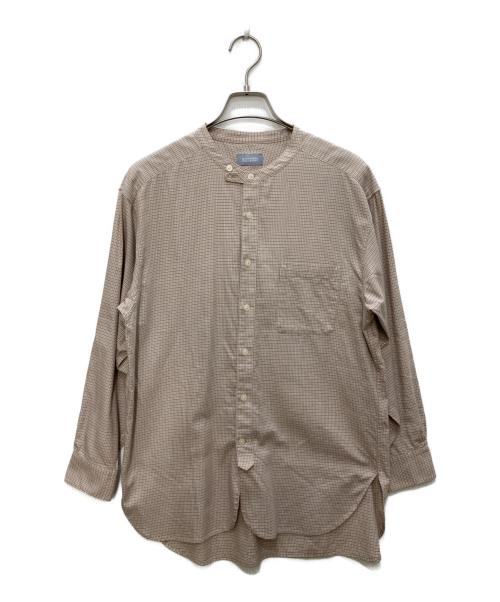 MACKINTOSH PHILOSOPHY（マッキントッシュ フィロソフィー）MACKINTOSH PHILOSOPHY (マッキントッシュ フィロソフィー) GREY LABEL バンドカラーチェックシャツ ブラウン サイズ:2の古着・服飾アイテム