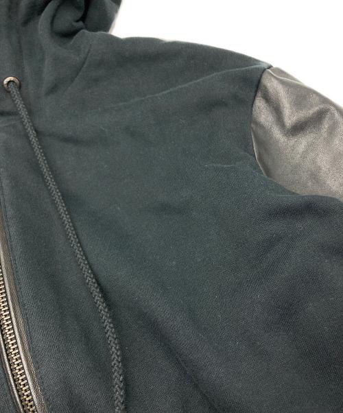 DIESEL（ディーゼル）DIESEL (ディーゼル) ラムレザー切替ジップパーカー ブラック サイズ:Sの古着・服飾アイテム