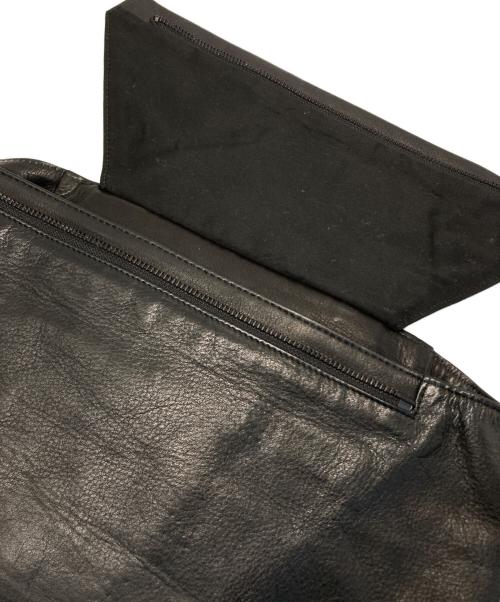 YOHJI YAMAMOTO（ヨウジヤマモト）YOHJI YAMAMOTO (ヨウジヤマモト) レザーハンドバッグ ブラックの古着・服飾アイテム