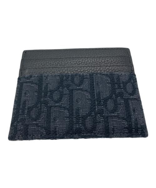 Dior（ディオール）DIOR (ディオール) オブリーク ジャカード & グレインドカーフスキン カードケース ブラックの古着・服飾アイテム