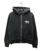 stussyステューシー）の古着「WORLD TOUR ZIP HOOD」｜ブラック