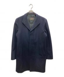 Paul Stuart（ポールスチュアート）の古着「ウールカシミヤウーステッドスタンドカラーコート」｜ネイビー