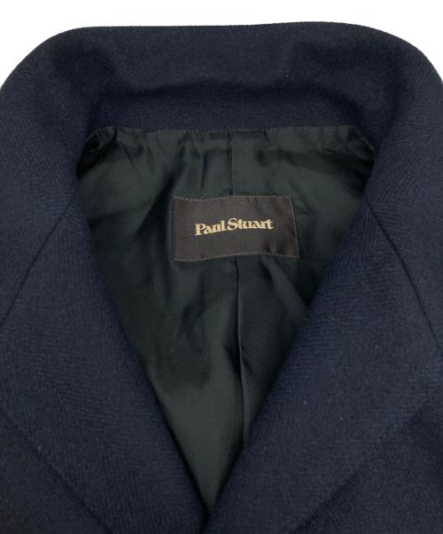 Paul Stuart（ポールスチュアート）Paul Stuart (ポールスチュアート) ウールカシミヤウーステッドスタンドカラーコート ネイビー サイズ:46の古着・服飾アイテム