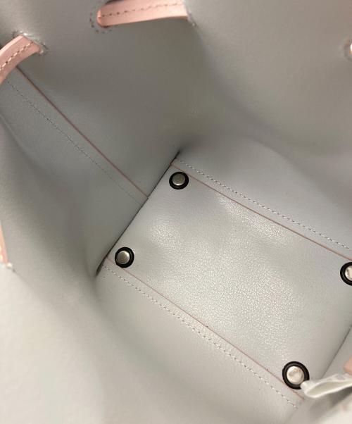 YAHKI（ヤーキ）YAHKI (ヤーキ) レザー巾着ミニショルダーバッグ ピンクの古着・服飾アイテム