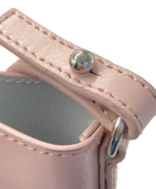 YAHKI（ヤーキ）YAHKI (ヤーキ) レザー巾着ミニショルダーバッグ ピンクの古着・服飾アイテム